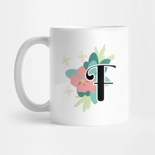 Flower F Initial Mug